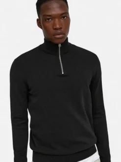 Only and Sons miesten neulepusero Alex Half Zip, musta