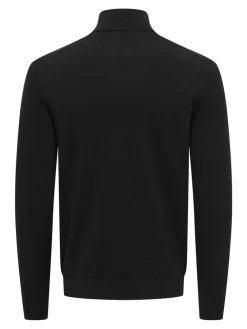 Only and Sons miesten neulepusero Alex Half Zip, musta