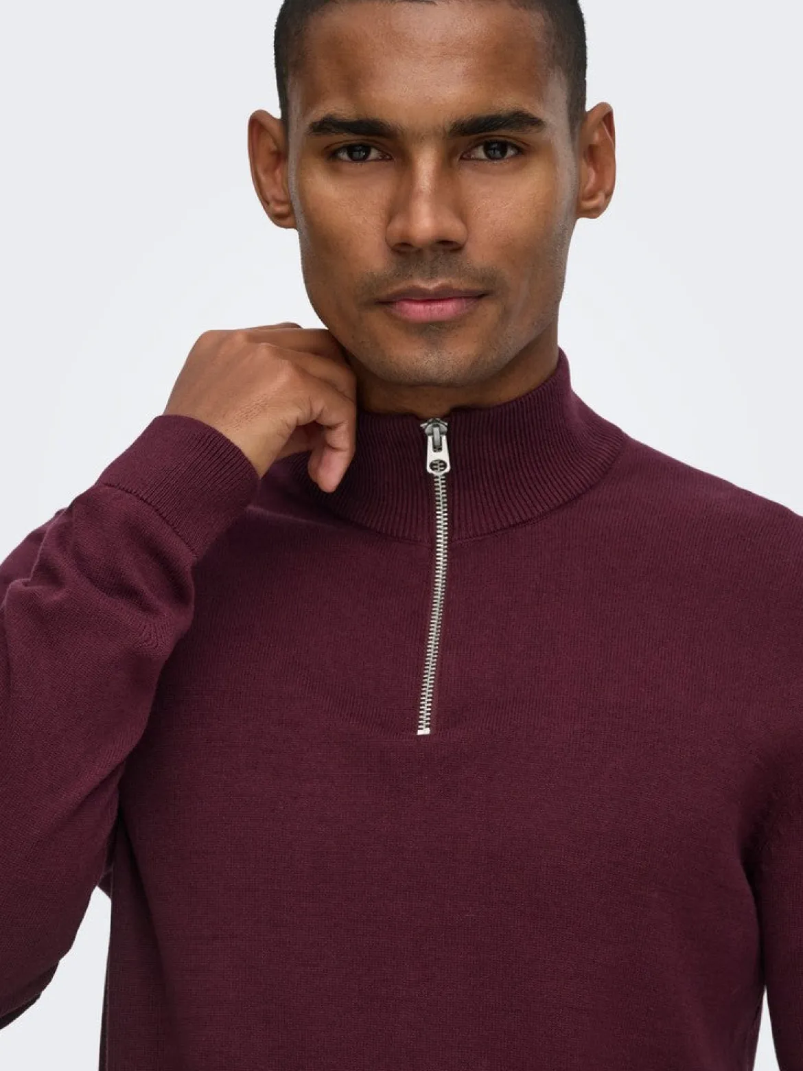 Only and Sons miesten neulepusero Alex Half Zip, Port Royale