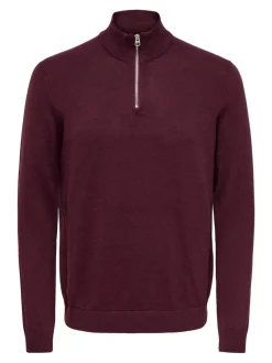 Only and Sons miesten neulepusero Alex Half Zip, Port Royale