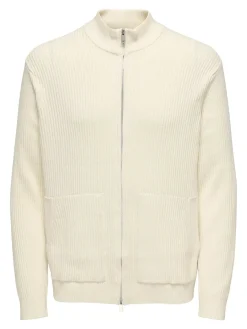 Only and Sons miesten neuletakki ONSLAW REG LS CARDIGAN KNIT FRML, Gardenia