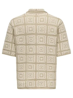 Only and Sons miesten paita Bart Rlx Ss Shirt Knit, Silver Lining Egret