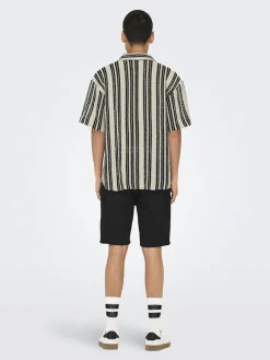 Only and Sons miesten paita ONSDani Crochet SS Shirt Noos, Cloud Dancer