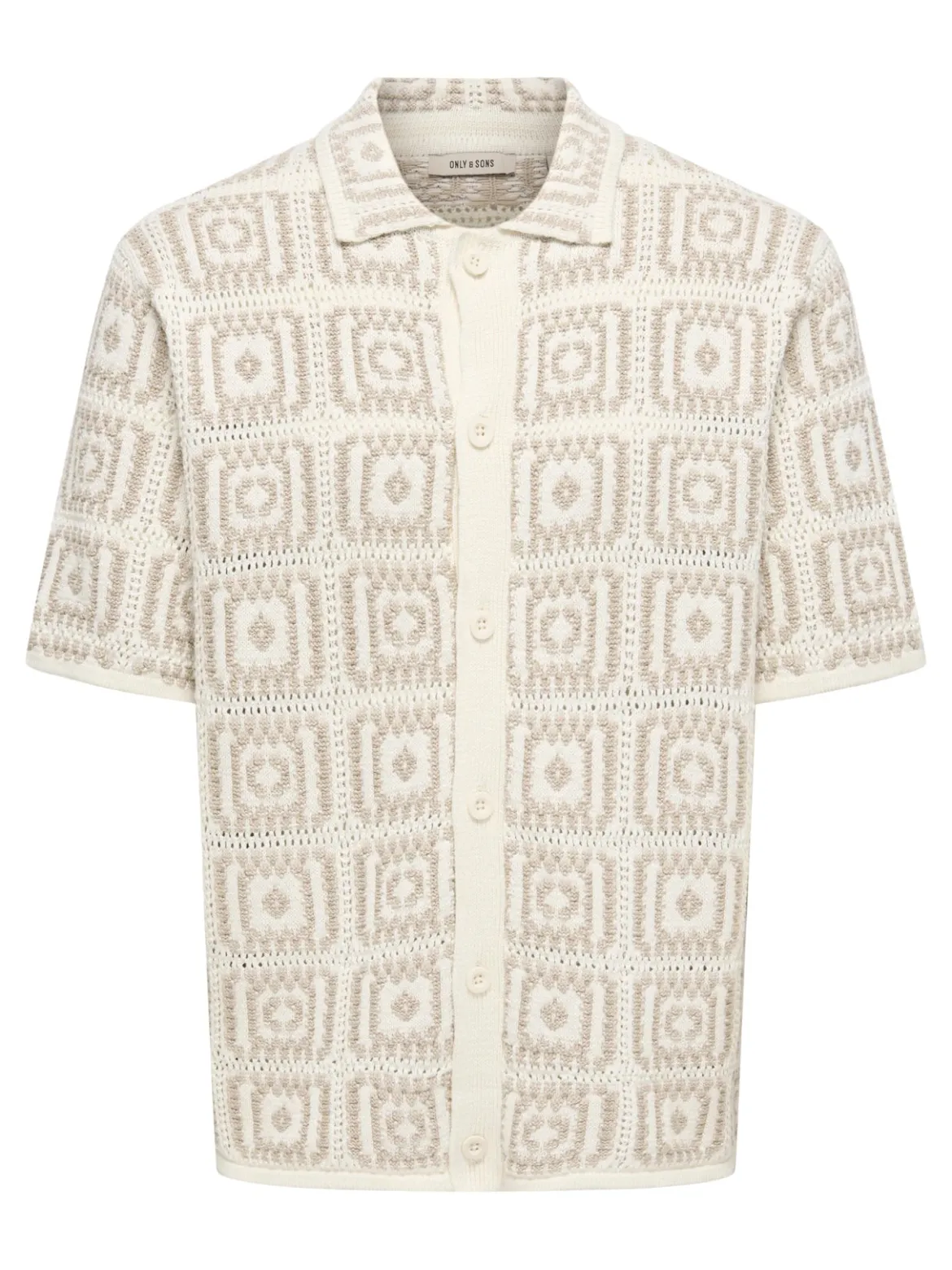 Only and Sons miesten paita Onsbart Rlx 5 Ss Shirt Knit H, Egret W. Silver Lini