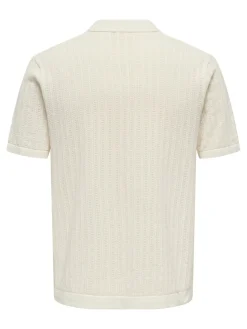 Only and Sons miesten paita ONSMOON REG 12 SS Polo Knit, Egret