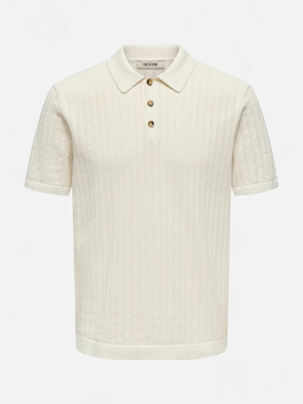 Only and Sons miesten paita ONSMOON REG 12 SS Polo Knit, Egret