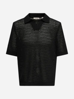 Only and Sons miesten paita ONSNYLE Life Reg 5 SS Split Polo Knit, musta