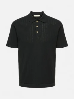 Only and Sons miesten paita ONSMOON REG 12 SS Polo Knit, musta
