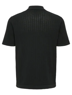 Only and Sons miesten paita ONSMOON REG 12 SS Polo Knit, musta