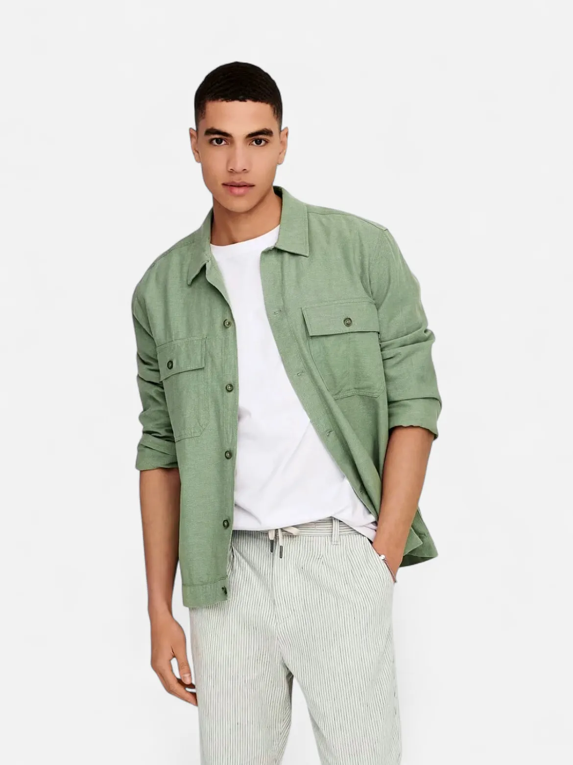 Only and Sons miesten paitatakki Onskennet LS Overshirt Noos, Swamp