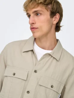 Only and Sons miesten paitatakki Onskennet LS Overshirt Noos, Silver Lining