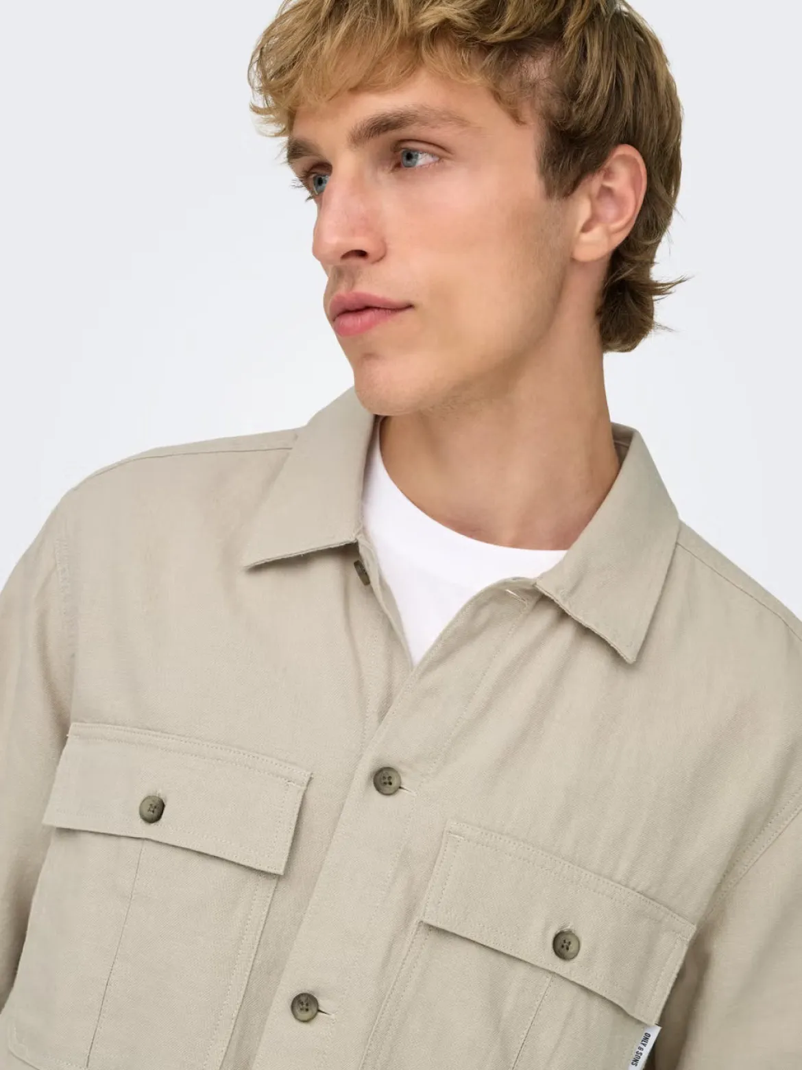 Only and Sons miesten paitatakki Onskennet LS Overshirt Noos, Silver Lining