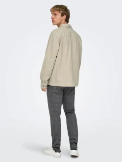 Only and Sons miesten paitatakki Onskennet LS Overshirt Noos, Silver Lining