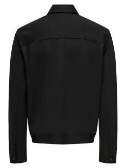 Only and Sons miesten paitatakki, ONSJAKES 0339 REG ZIP STRETCH OVERSHIRT Black