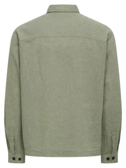 Only and Sons miesten paitatakki ONSCaiden LS Overshirt Linen Blend, Swamp