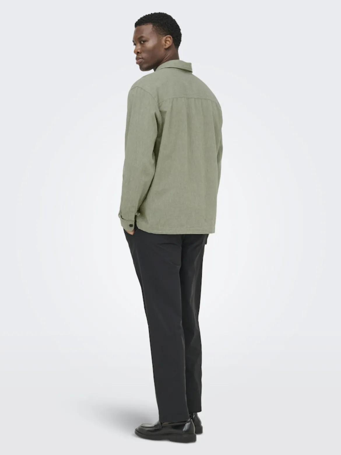 Only and Sons miesten paitatakki ONSCaiden LS Overshirt Linen Blend, Swamp