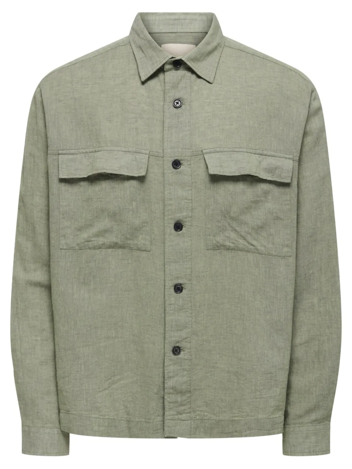 Only and Sons miesten paitatakki ONSCaiden LS Overshirt Linen Blend, Swamp