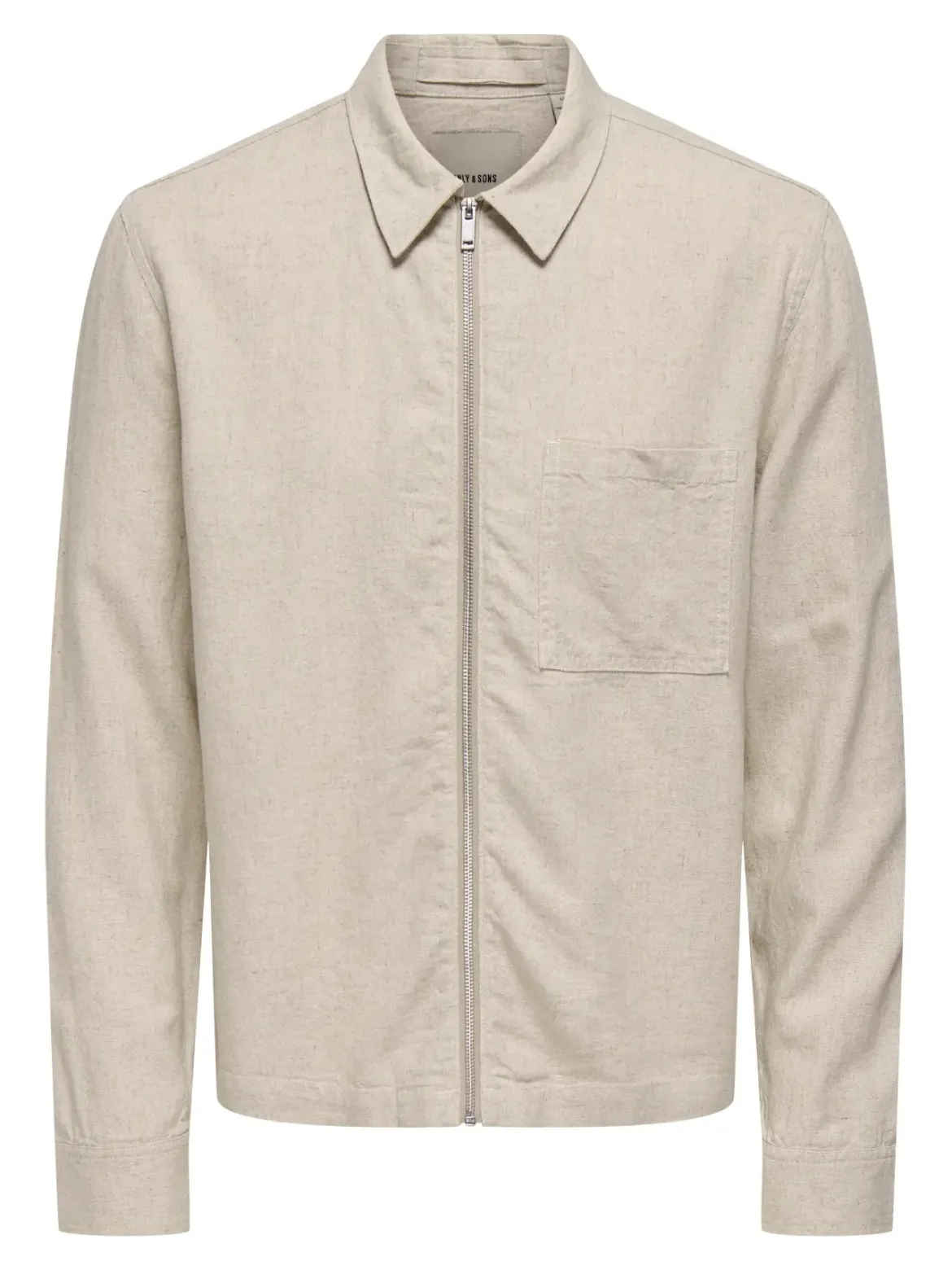 Only and Sons miesten paitatakki ONStroy Zip Shirt, Gardenia