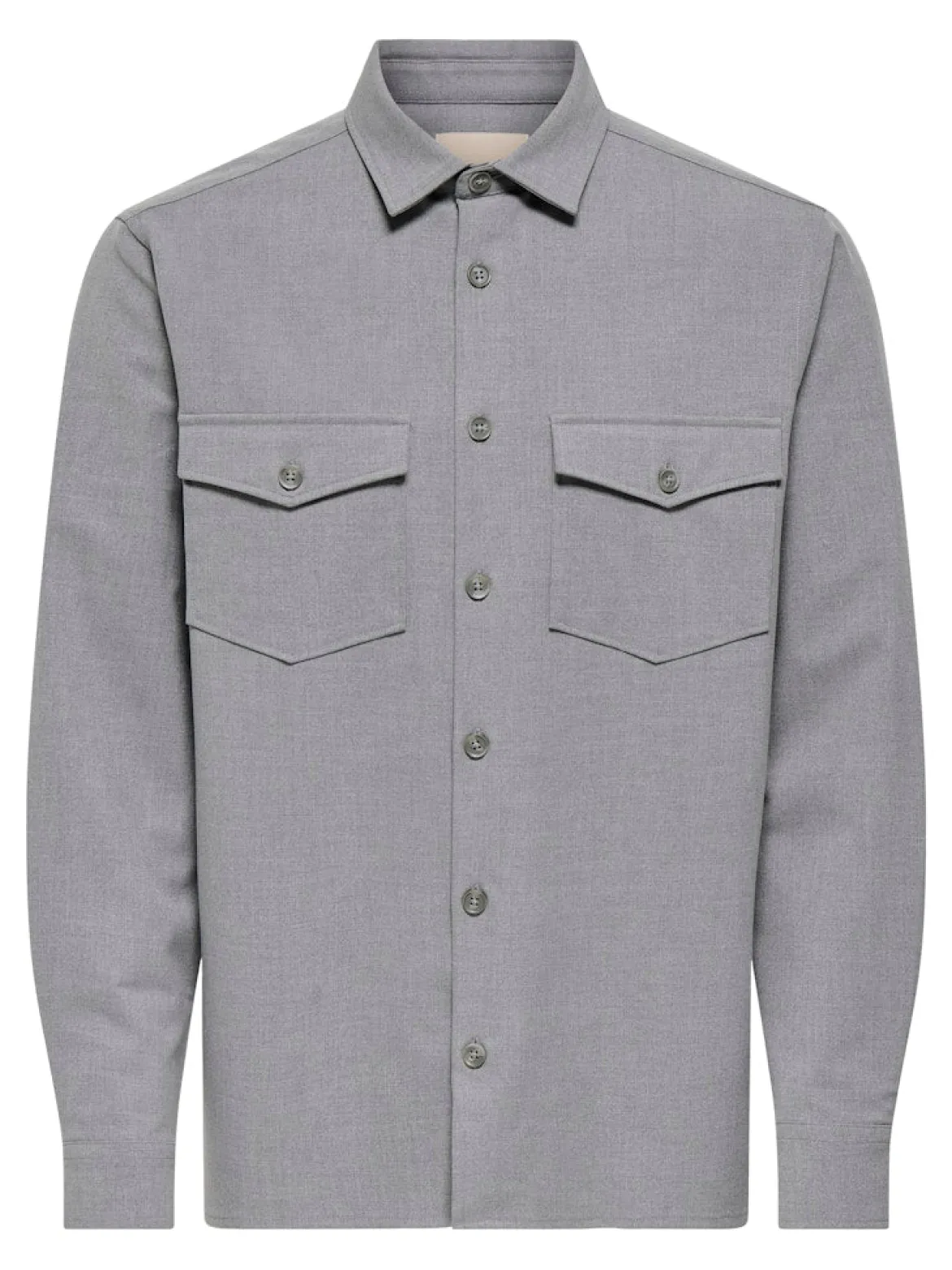 Only and Sons miesten paitatakki ONSVENUS REG OVERSHIRT NOOS, Light Grey Melange