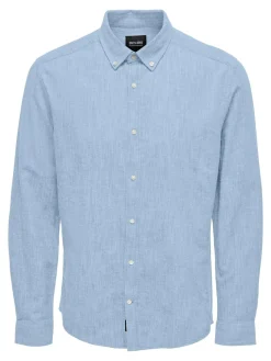 Only and Sons miesten pellavapaita Arlo Linen Shirt, Skyway