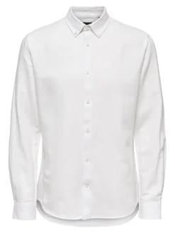Only and Sons miesten pellavapaita Arlo Linen Shirt, valkoinen