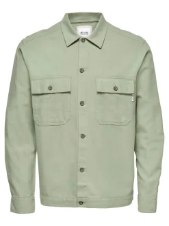 Only and Sons Miesten Pellava Paitatakki, Kenneth Overshirt Armeijanvihreä