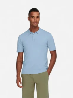 Only and Sons miesten pikeepaita, WYLER LIFE POLO KNIT Vaaleansininen