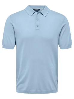 Only and Sons miesten pikeepaita, WYLER LIFE POLO KNIT Vaaleansininen