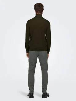 Only and Sons Miesten Pooloneule, Wyler Life Roll Neck Nos Armeijanvihreä