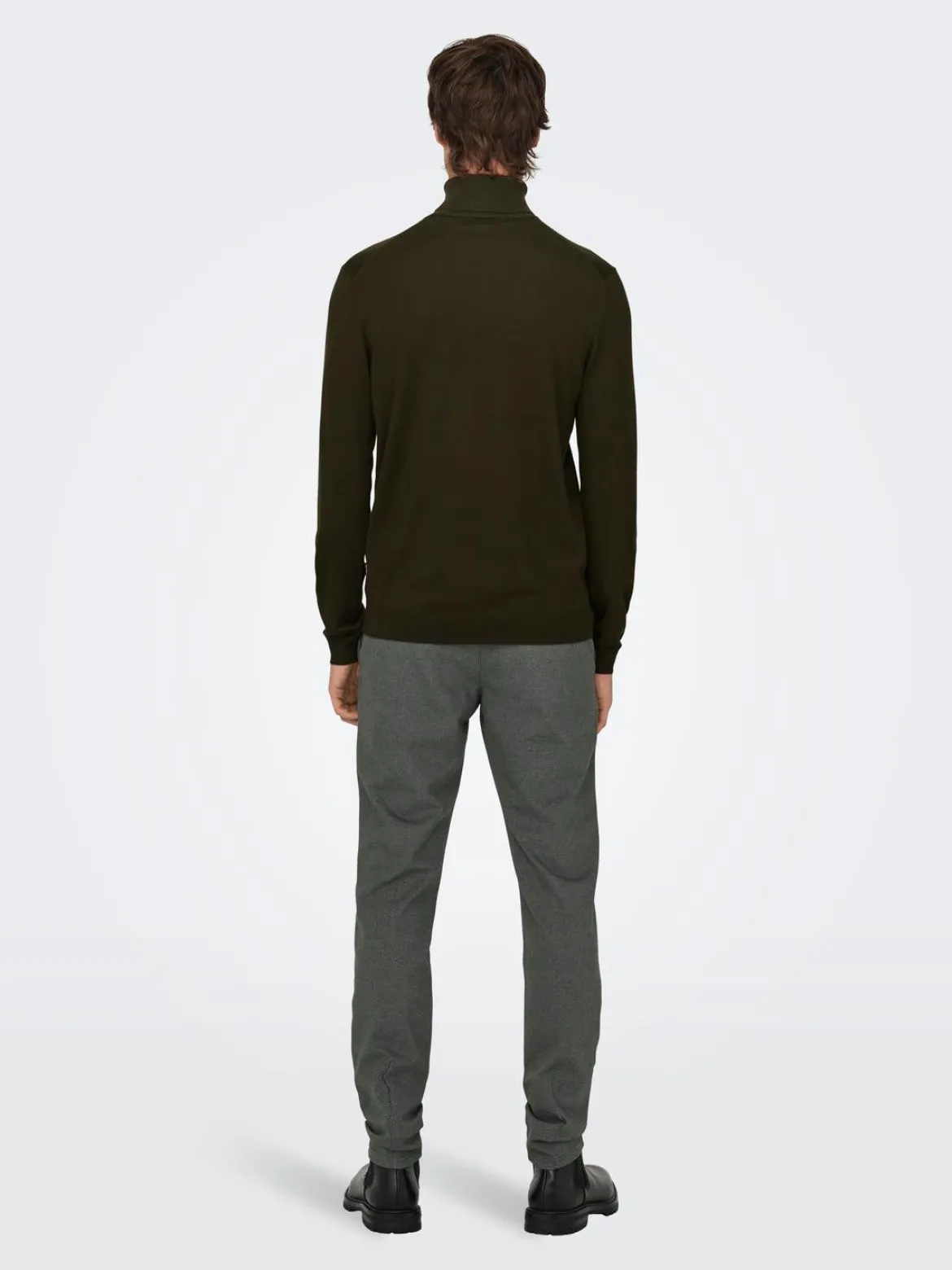 Only and Sons Miesten Pooloneule, Wyler Life Roll Neck Nos Armeijanvihreä