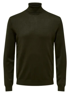 Only and Sons Miesten Pooloneule, Wyler Life Roll Neck Nos Armeijanvihreä