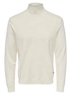 Only and Sons Miesten Pooloneule, Wyler Life Roll Neck Nos Valkoinen