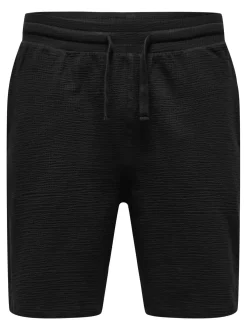 Only and Sons miesten shortsit ONSKian Life Reg Seersucker Shorts, musta