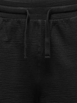 Only and Sons miesten shortsit ONSKian Life Reg Seersucker Shorts, musta