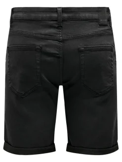 Only and Sons Miesten Shortsit PLY LIFE REG BLK JOG Black Denim