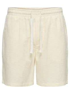 Only and Sons miesten shortsit Onstel Savier Waffle Shorts, Antique White