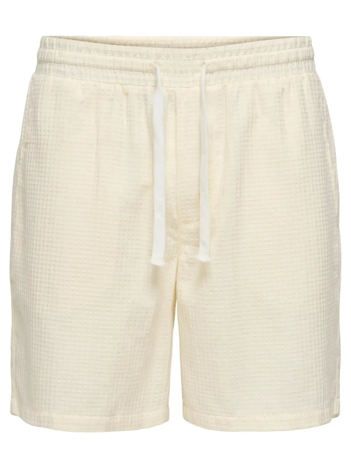 Only and Sons miesten shortsit Onstel Savier Waffle Shorts, Antique White