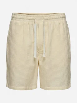Only and Sons miesten shortsit Onstel Savier Waffle Shorts, Antique White
