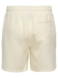Only and Sons miesten shortsit Onstel Savier Waffle Shorts, Antique White