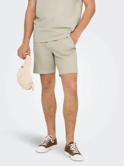 Only and Sons miesten shortsit ONSKIAN Life Reg Seersucker Shorts, silver lining