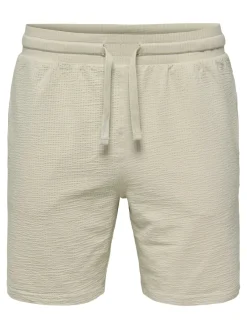 Only and Sons miesten shortsit ONSKIAN Life Reg Seersucker Shorts, silver lining