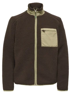 Only and Sons Miesten Teddytakki, DALLAS SHERPA JACKET Tummanruskea
