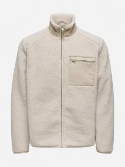 Only and Sons miesten teddytakki Dallas Sherpa Jacket, Silver Lining