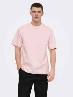 Only and Sons miesten t-paita Fred Rlx Ss Tee Nos, Veiled Pink