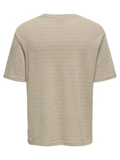 Only and Sons miesten t-paita, GIVO REG 12 SS CREW KNIT String