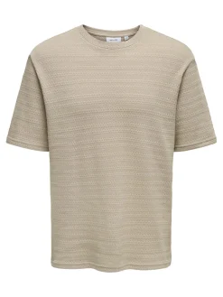 Only and Sons miesten t-paita, GIVO REG 12 SS CREW KNIT String