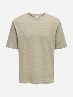 Only and Sons miesten t-paita, GIVO REG 12 SS CREW KNIT String