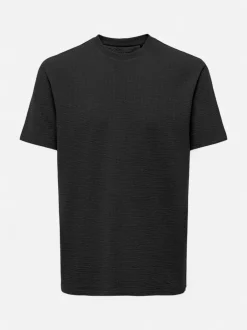 Only and Sons miesten t-paita, K KIAN REG SEERSUCKER SS TEE Black