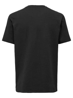 Only and Sons miesten t-paita, K KIAN REG SEERSUCKER SS TEE Black