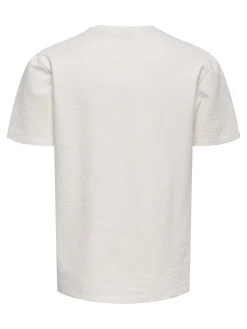 Only and Sons miesten t-paita, K KIAN REG SEERSUCKER SS TEE Cloud Dancer